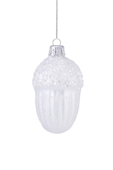 Set of 6 glass baubles - acorn