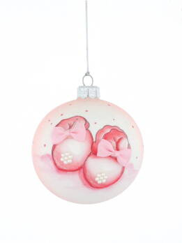  Glass Christmas bauble with a children's shoe motif