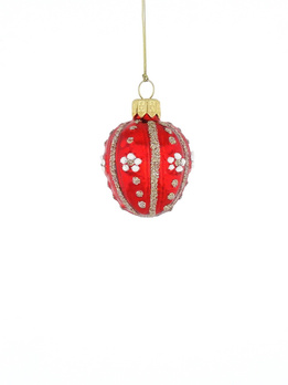  Set of 6 glass Christmas tree baubles - acorns