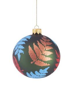  Set of 6 glass Christmas tree baubles with colorful branches