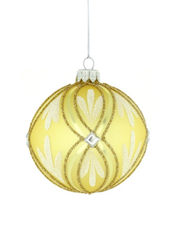 Glass Christmas Bauble with Handcrafted Decoration
