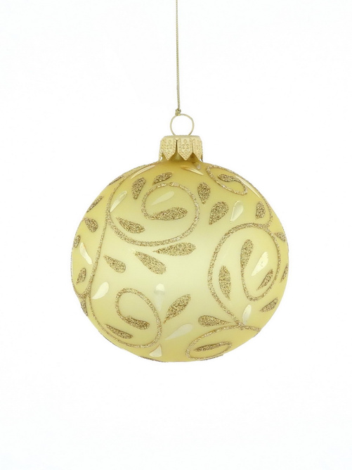  Set of 6 glass Christmas baubles with golden branches