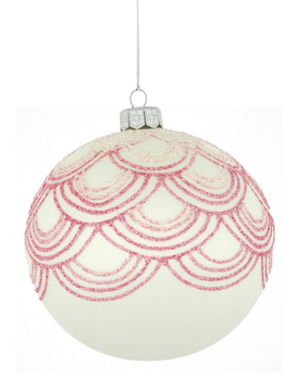 A set of 4 glass Christmas baubles with ornamental decoration