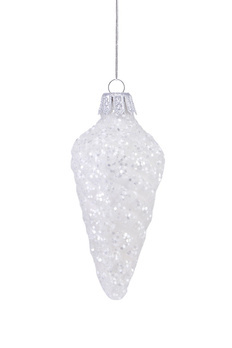 Set of 6 glass baubles - pine cone