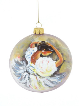Glass Christmas bauble with a ballerina motif