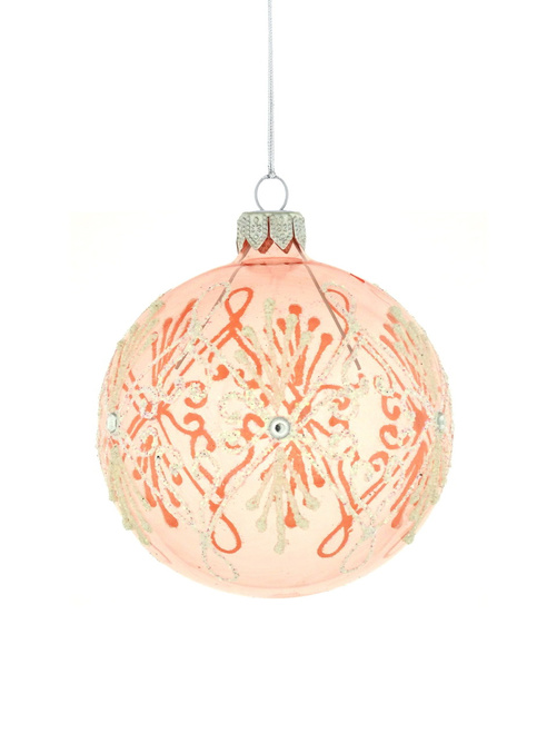 Zestaw 6 szklanych bombek choinkowych z dekoracją ornamentową