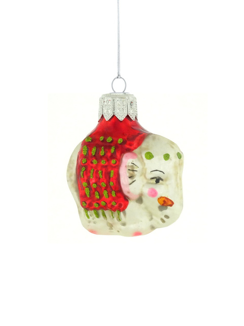 Set of 6 glass Christmas baubles - elephant