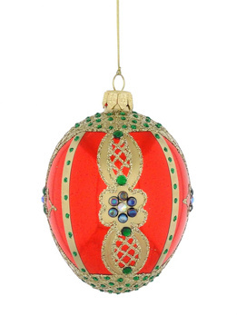 Glass Christmas bauble - Faberge Egg