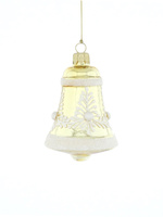 Set of 6 glass Christmas tree baubles in the shape of a bell
