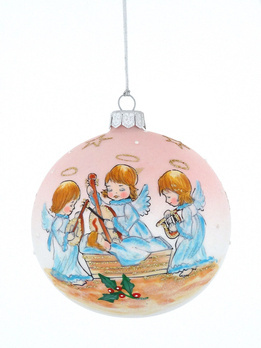 Glass Christmas tree bauble with an angel motif