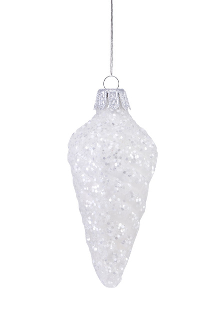 Set of 6 glass baubles - pine cone