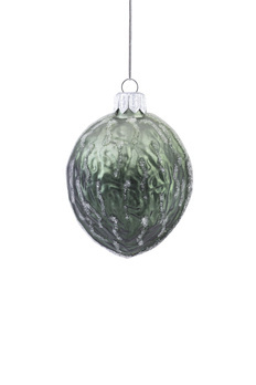 Set of 6 glass baubles - nut