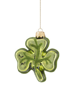Set of 6 glass baubles - clover