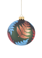  Set of 6 glass Christmas tree baubles with colorful branches