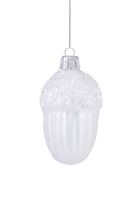 Set of 6 glass baubles - acorn