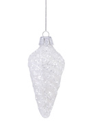 Set of 6 glass baubles - pine cone