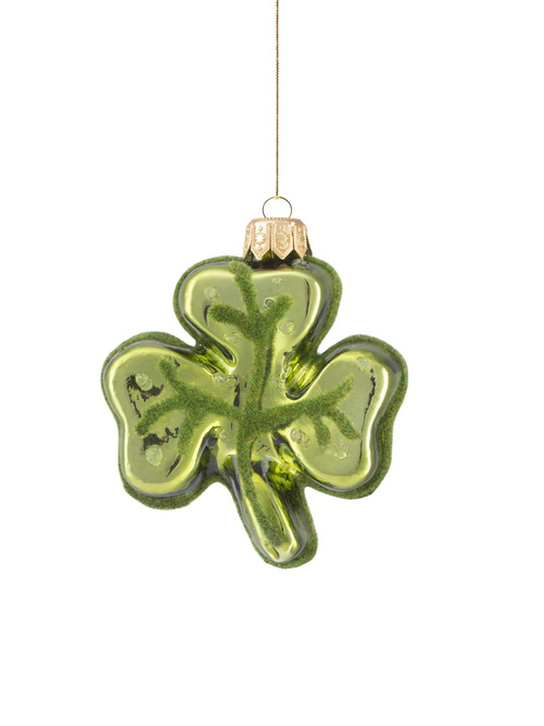 Set of 6 glass baubles - clover
