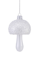Set of 6 glass mushroom baubles