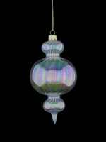 A glass Christmas tree bauble in the form of a chandelier