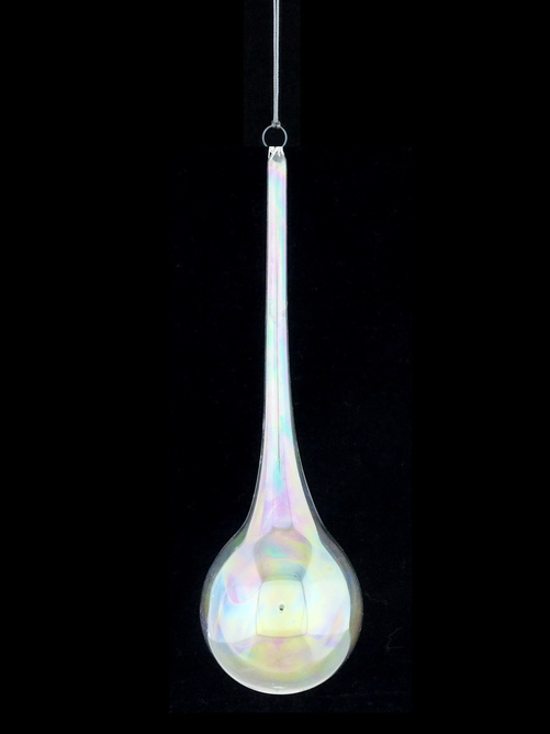Set of 4 glass Christmas ornaments - elongated drop shape