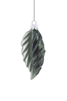 Set of 6 glass baubles - leaf