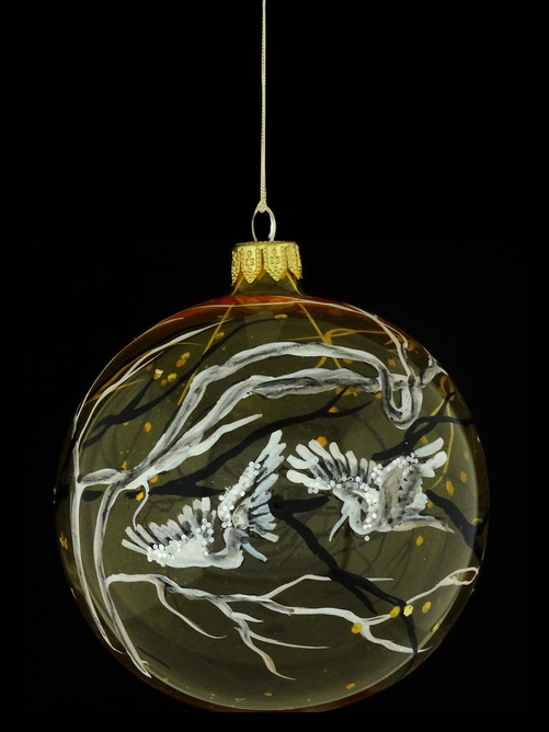 Glass Christmas Bauble with Handcrafted Decoration