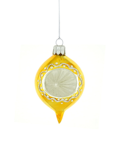 Set of 6 glass Christmas baubles - oval-shaped reflecto