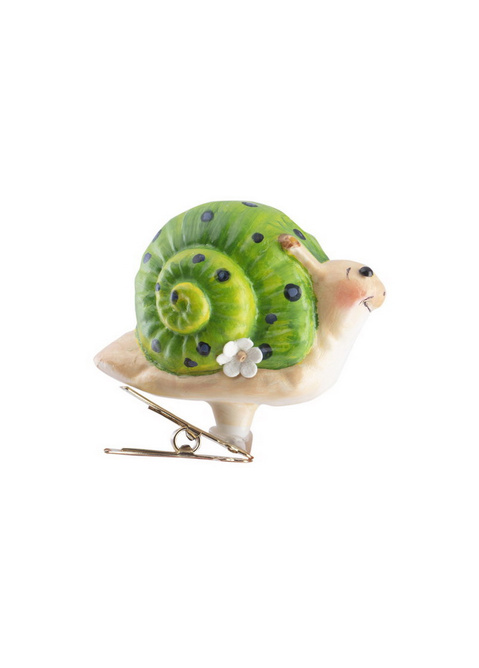 Glass Christmas tree bauble - snail
