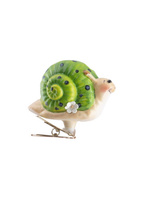 Glass Christmas tree bauble - snail