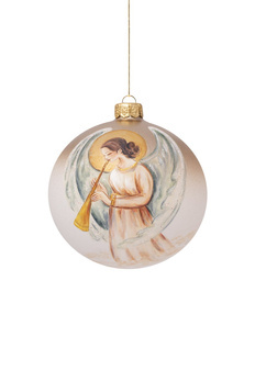 Glass Christmas bauble with a hand-painted angel