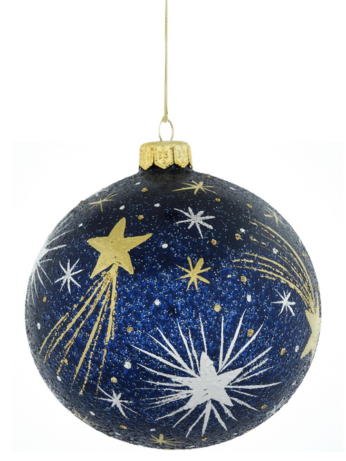 Glass Christmas bauble with a star motif