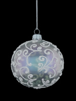  Set of 6 glass Christmas baubles with glitter ornament
