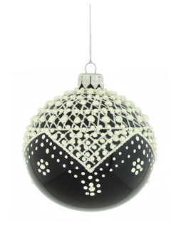 Zestaw 6 szklanych bombek choinkowych z motywem ornamentowym